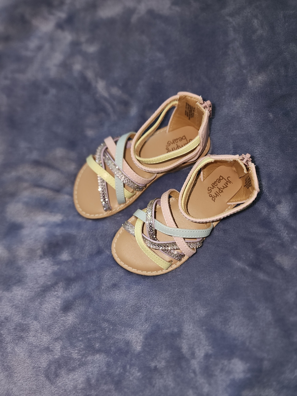 Jumping beans Pastel Glitter Multi-Strap Toddler Sandals